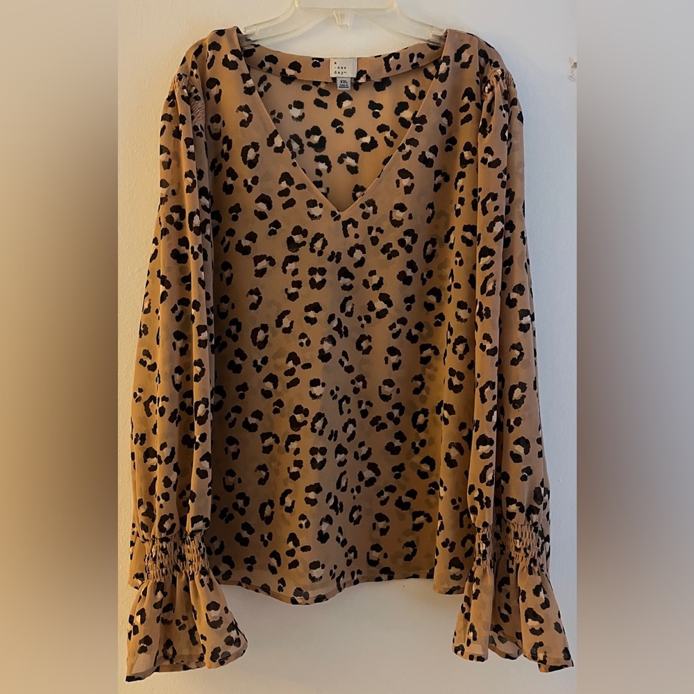 Target cheetah print blouse